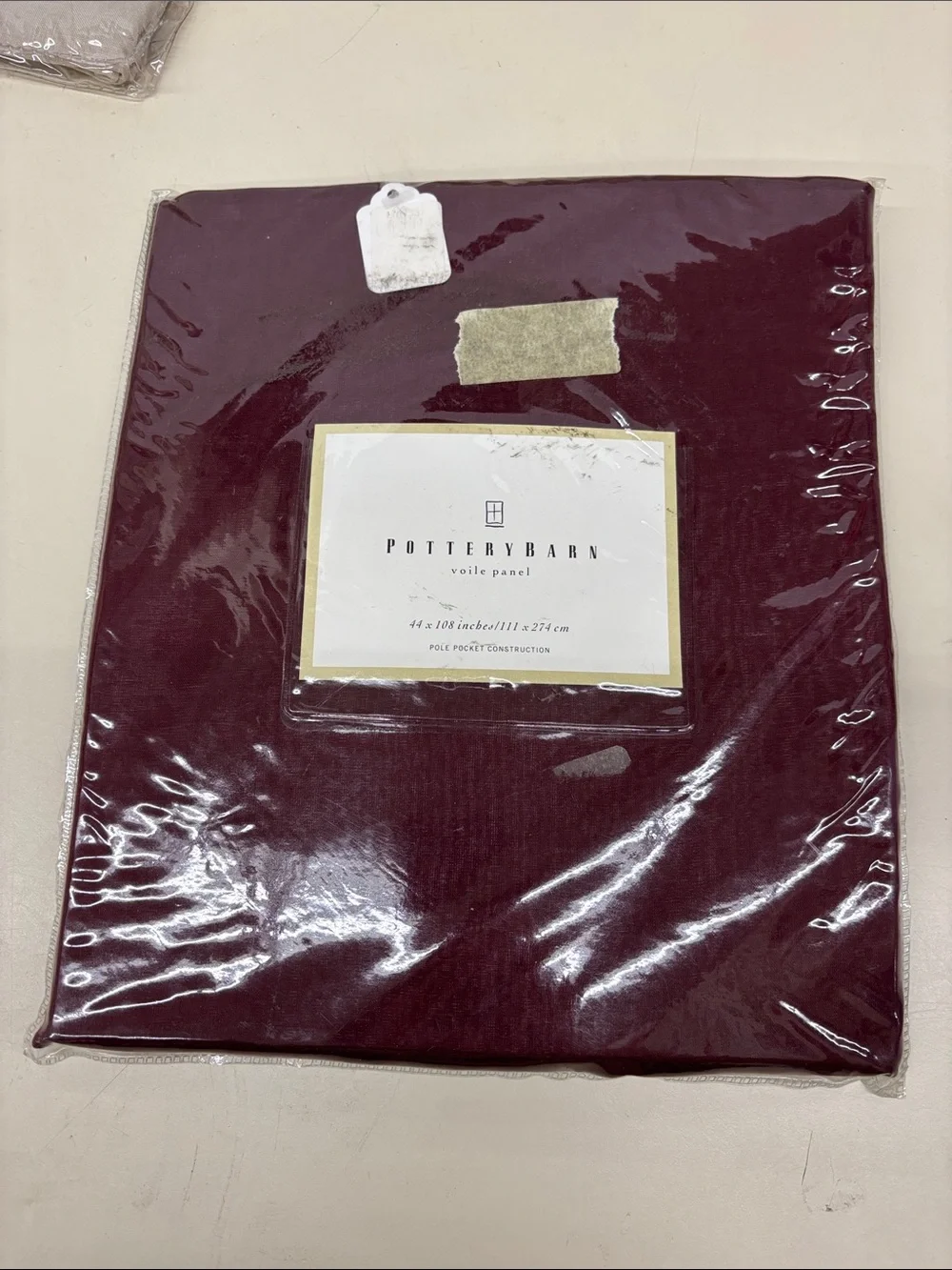 NWT Pottery Barn Burgundy Voile Curtain Panel